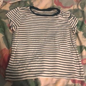 small Green and white striped tee Americans eagle